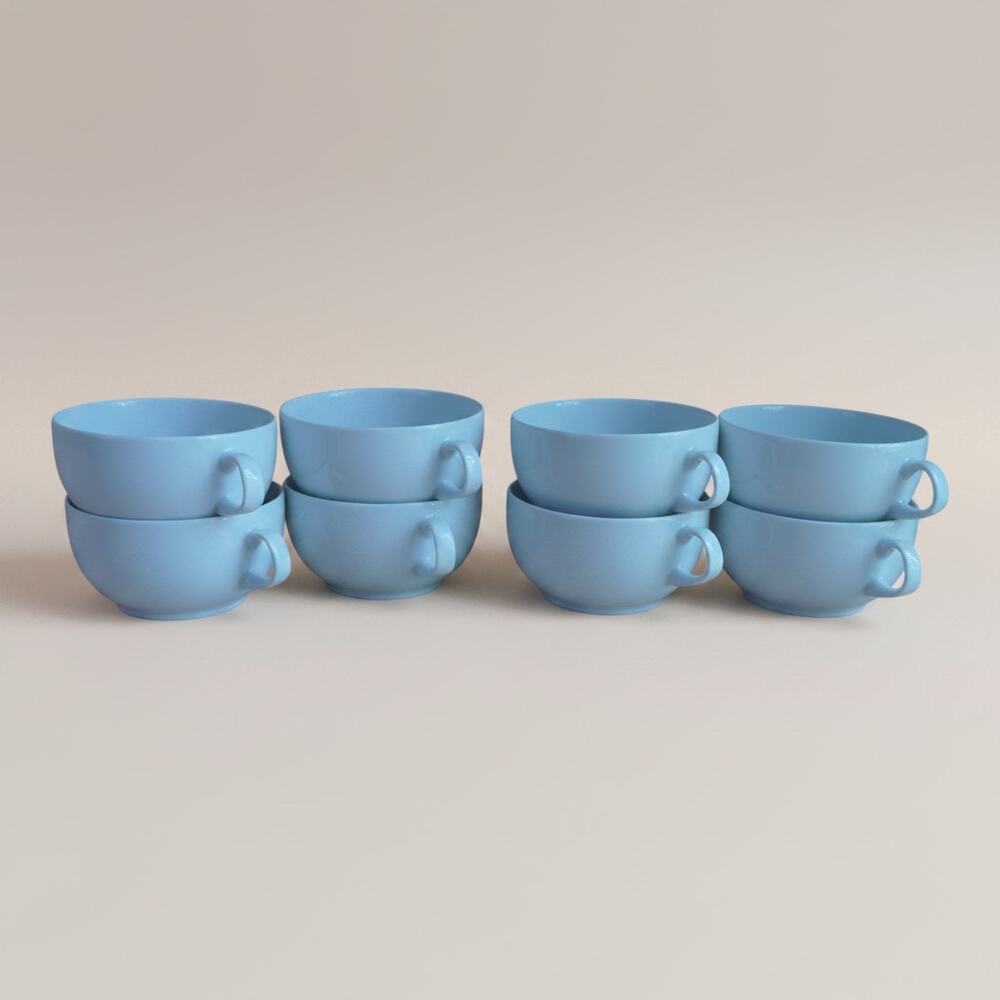 Arzberg Bavaria Germany White Soup Bowls Double Handle 6oz Porcelain 8PK - Picture 1 of 9